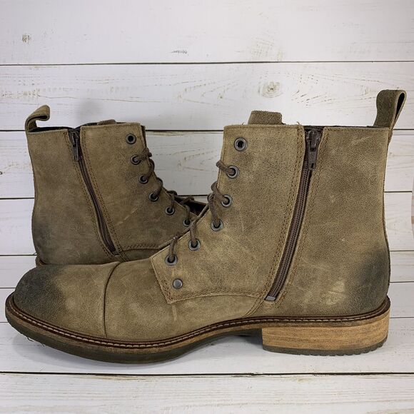 Ecco Kenton Chukka Boots Mens Size 10 Brown Leather Lace Up Factory Distressed - Picture 6 of 10